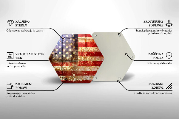 Skleněná krájecí deska Vlajka usa amerika