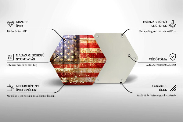 Skleněná krájecí deska Vlajka usa amerika