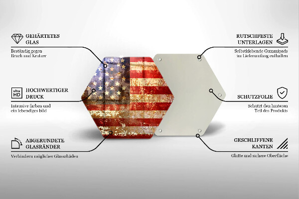 Skleněná krájecí deska Vlajka usa amerika
