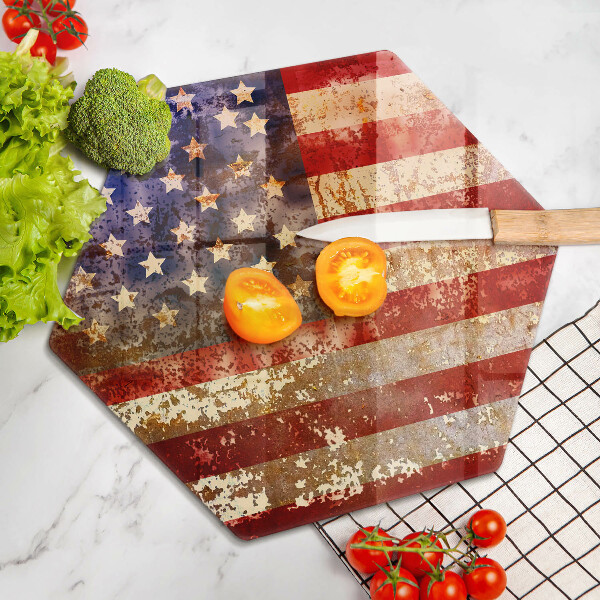 Skleněná krájecí deska Vlajka usa amerika