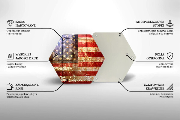 Skleněná krájecí deska Vlajka usa amerika