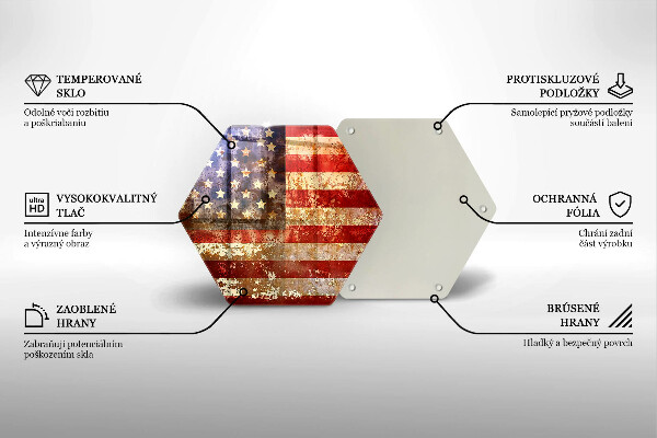 Skleněná krájecí deska Vlajka usa amerika