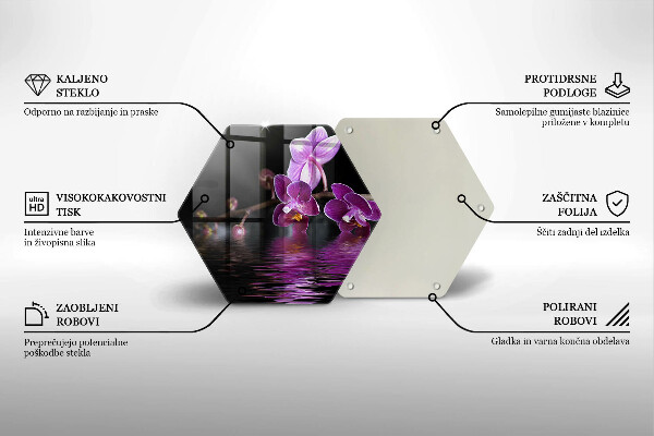 Skleněná deska do kuchyně Orchidejová zenová voda