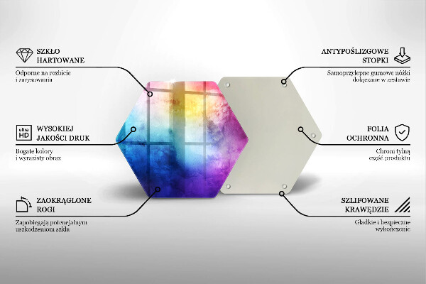 Skleněná krájecí deska Rainbow akvarel šplouchání