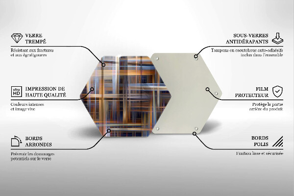 Skleněná krájecí deska Abstraktní barvy linky