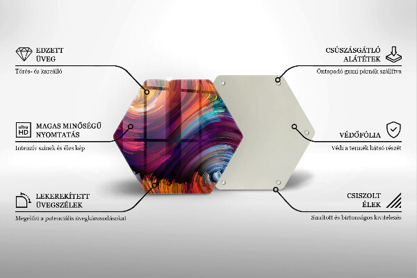 Skleněná deska do kuchyně Barevné melíry