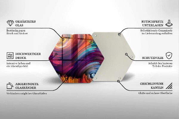 Skleněná deska do kuchyně Barevné melíry