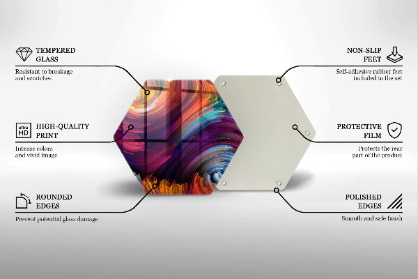 Skleněná deska do kuchyně Barevné melíry