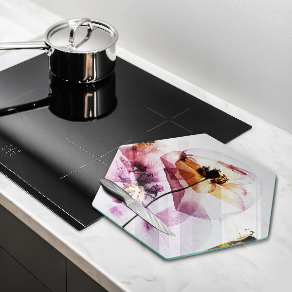 Skleněná deska do kuchyně Jemné květiny