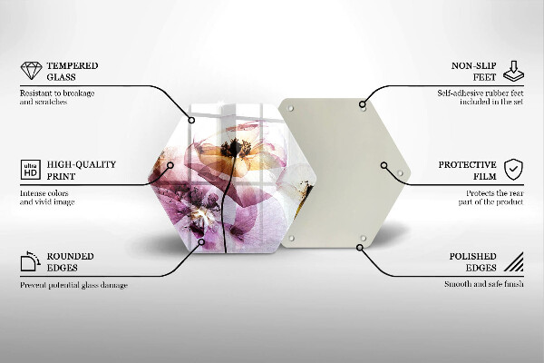 Skleněná deska do kuchyně Jemné květiny