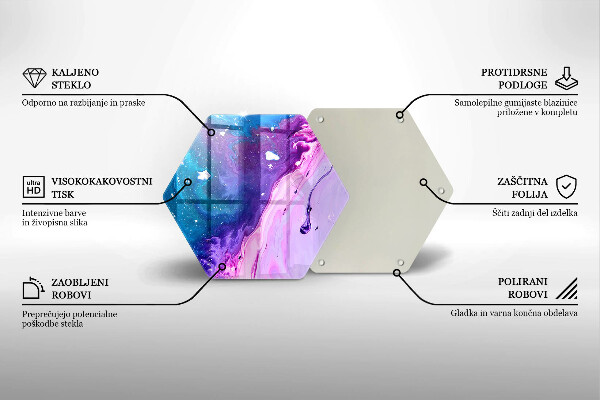 Skleněná deska do kuchyně Abstrakce inkousty