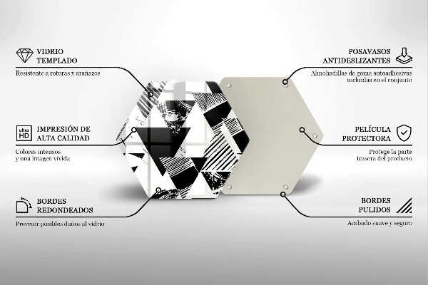 Skleněná deska do kuchyně Geometrické trojúhelníky