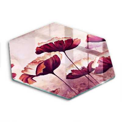 Skleněné krájecí prkénko Malování květin