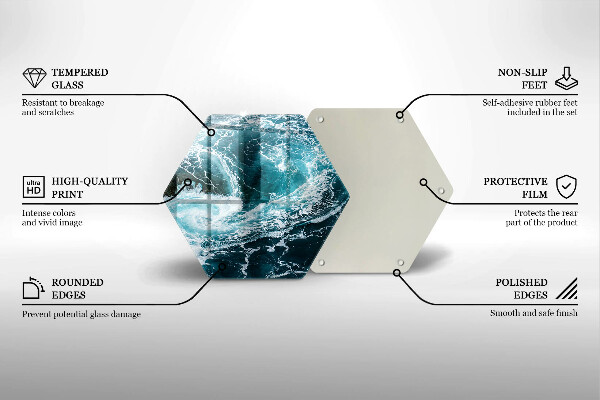 Skleněné krájecí prkénko Pěnivé vlny vody