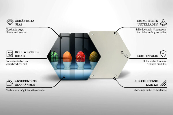 Skleněná deska do kuchyně Abstraktní ovocná vejce