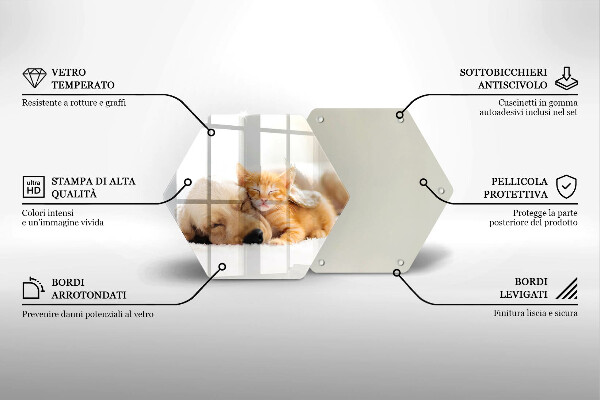 Skleněná krájecí deska Zvířata pes a kočka