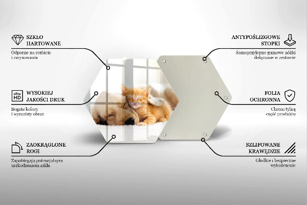 Skleněná krájecí deska Zvířata pes a kočka