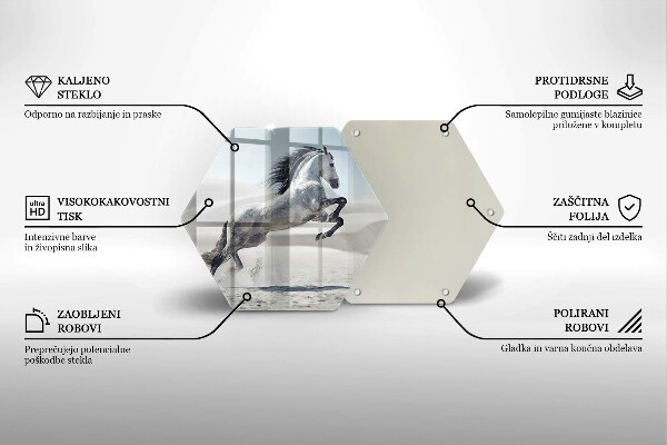 Skleněná deska do kuchyně Oře z bílého koně