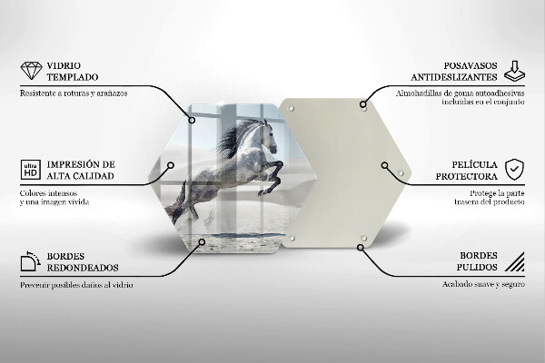 Skleněná deska do kuchyně Oře z bílého koně