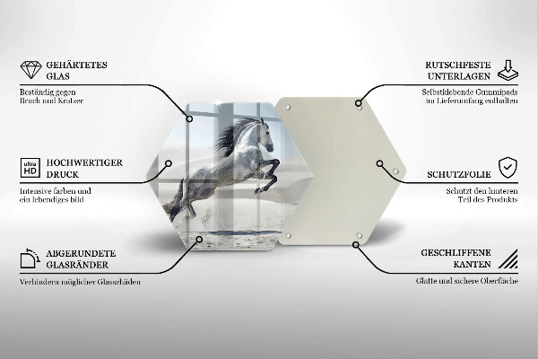 Skleněná deska do kuchyně Oře z bílého koně
