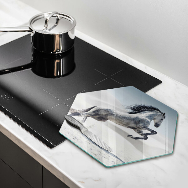 Skleněná deska do kuchyně Oře z bílého koně