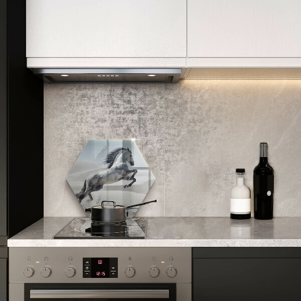 Skleněná deska do kuchyně Oře z bílého koně