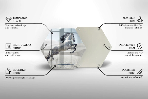 Skleněná deska do kuchyně Oře z bílého koně