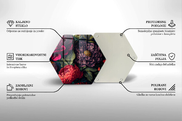 Skleněná deska do kuchyně Krásné květiny