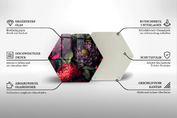 Skleněná deska do kuchyně Krásné květiny