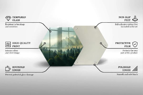 Skleněná deska do kuchyně Krajina pohled na les