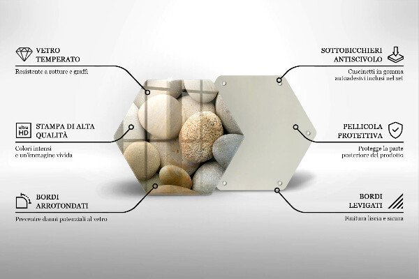 Skleněná deska do kuchyně Vzor oválných kamenů