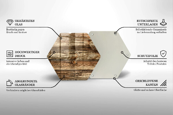 Skleněná deska do kuchyně Textura dřevěného prkna