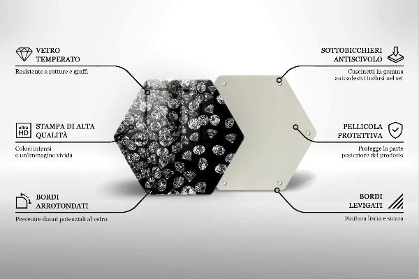 Skleněná deska do kuchyně Diamanty diamanty