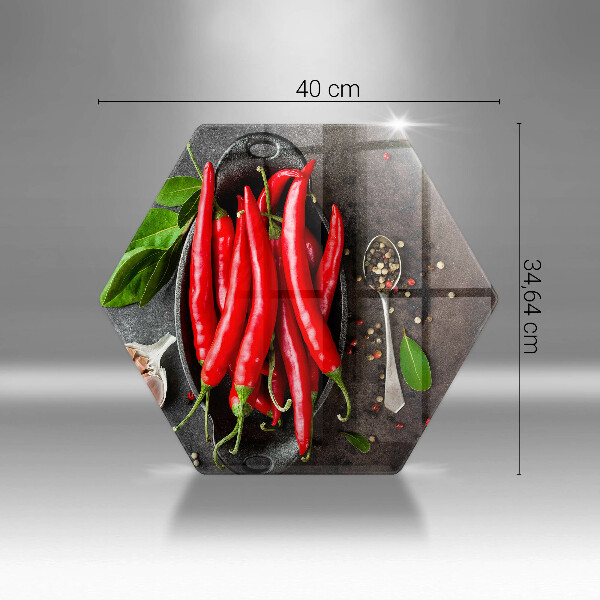 Skleněná deska do kuchyně Červené chilli papričky