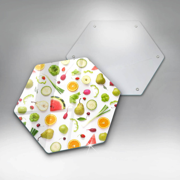 Skleněná krájecí deska Vzor ovoce a zeleniny