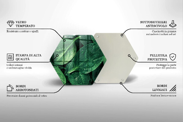 Skleněná krájecí deska Listy bazalky