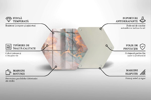 Skleněná krájecí deska Mramor se zlatem