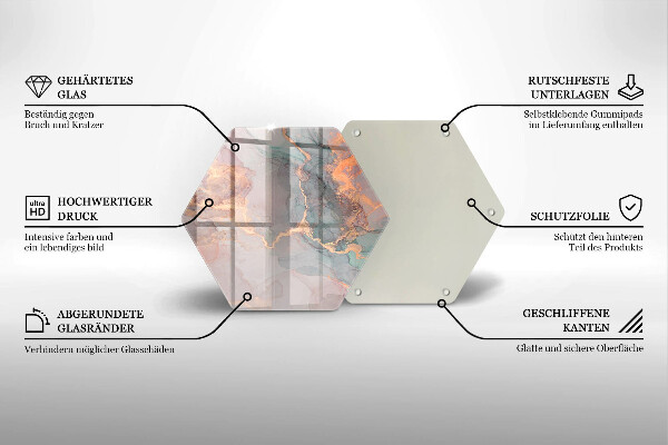 Skleněná krájecí deska Mramor se zlatem