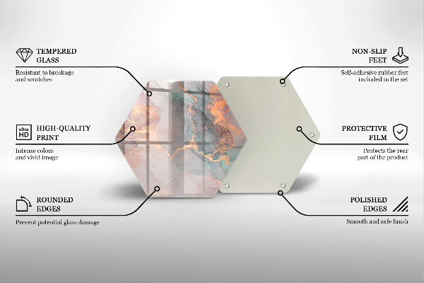 Skleněná krájecí deska Mramor se zlatem
