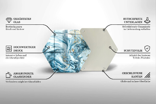 Skleněná deska do kuchyně Struktura se zlatem