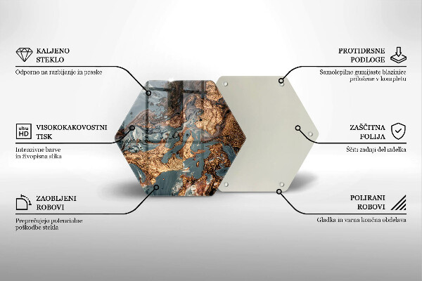 Skleněná deska do kuchyně Zlatá skalní struktura