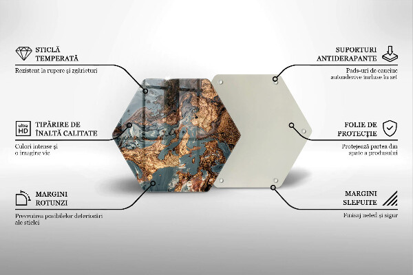 Skleněná deska do kuchyně Zlatá skalní struktura