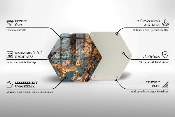 Skleněná deska do kuchyně Zlatá skalní struktura