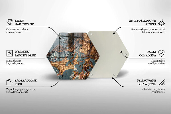 Skleněná deska do kuchyně Zlatá skalní struktura