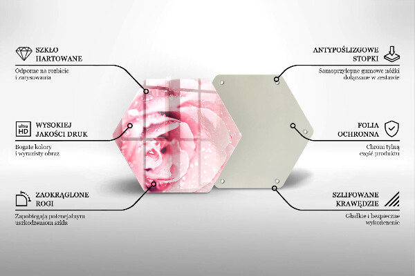 Skleněná krájecí deska Kapky rosy a květ růže