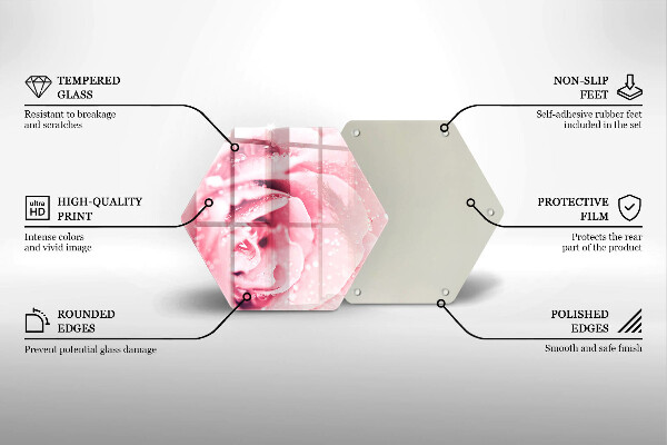 Skleněná krájecí deska Kapky rosy a květ růže