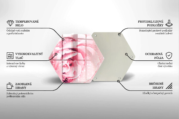 Skleněná krájecí deska Kapky rosy a květ růže