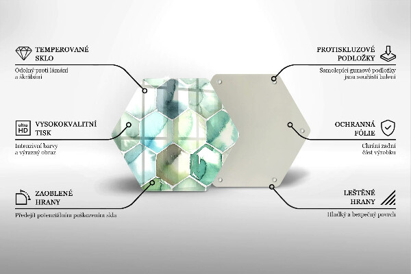 Skleněná deska do kuchyně Akvarel šestiúhelníky