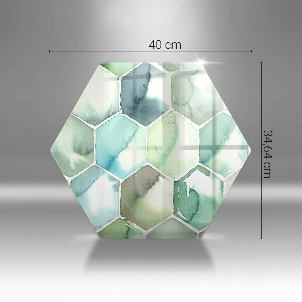 Skleněná deska do kuchyně Akvarel šestiúhelníky