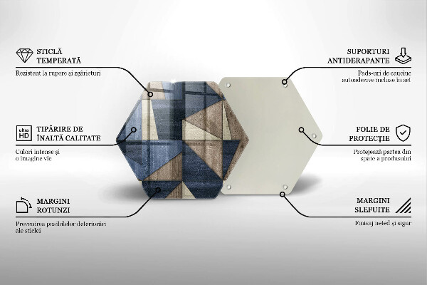 Skleněné krájecí prkénko Geometrické abstrakce